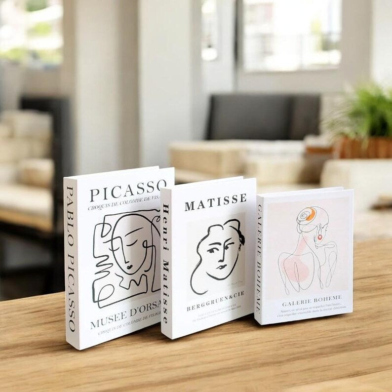 3Pcs/Set Multiple Size Fake Books Luxury Coffee Table Book Set – Villa & Hotel-Inspired Decorative Books for Living Room, Photography Props