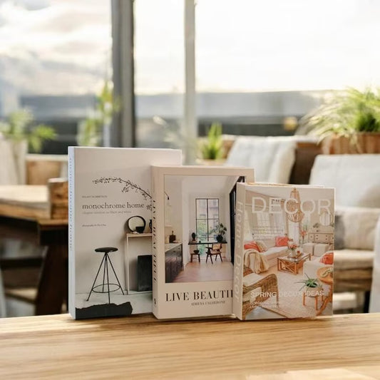 3Pcs/Set Multiple Size Fake Books Luxury Coffee Table Book Set – Villa & Hotel-Inspired Decorative Books for Living Room, Photography Props